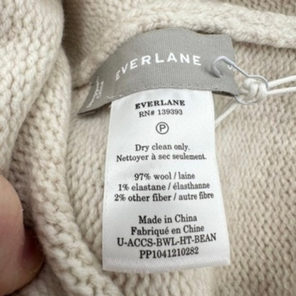 Everlane Felted Merino Wool Beanie Heathered Oat Wool Knit Hat NWT Minimalist - Picture 5 of 5